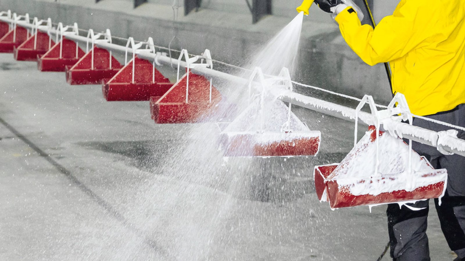 Figure 3 Disinfection of poultry housing and equipment