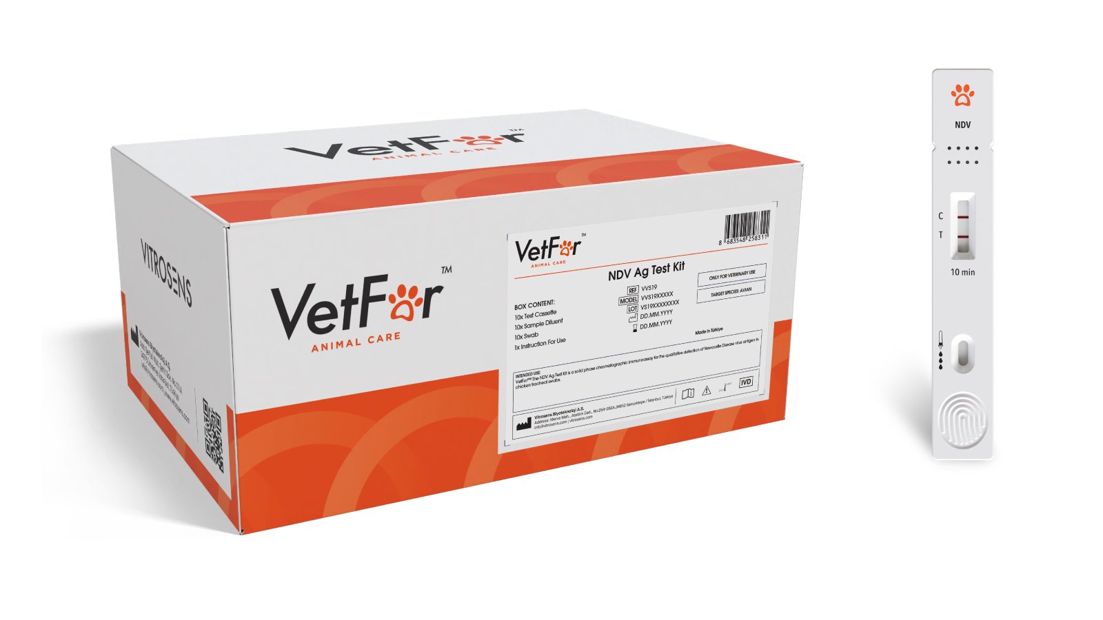 Figure 2. VetFor™ NDV Ag Test Kit for qualitative detection of Newcastle Disease Virus antigen.