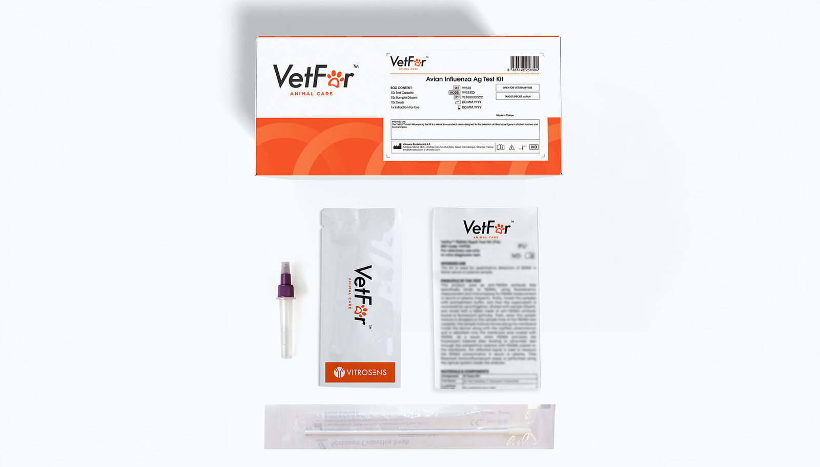 Figure 2. VetFor™ Avian Influenza Ag Test Kit for the detection of influenza antigens in chicken trachea and fecal samples.